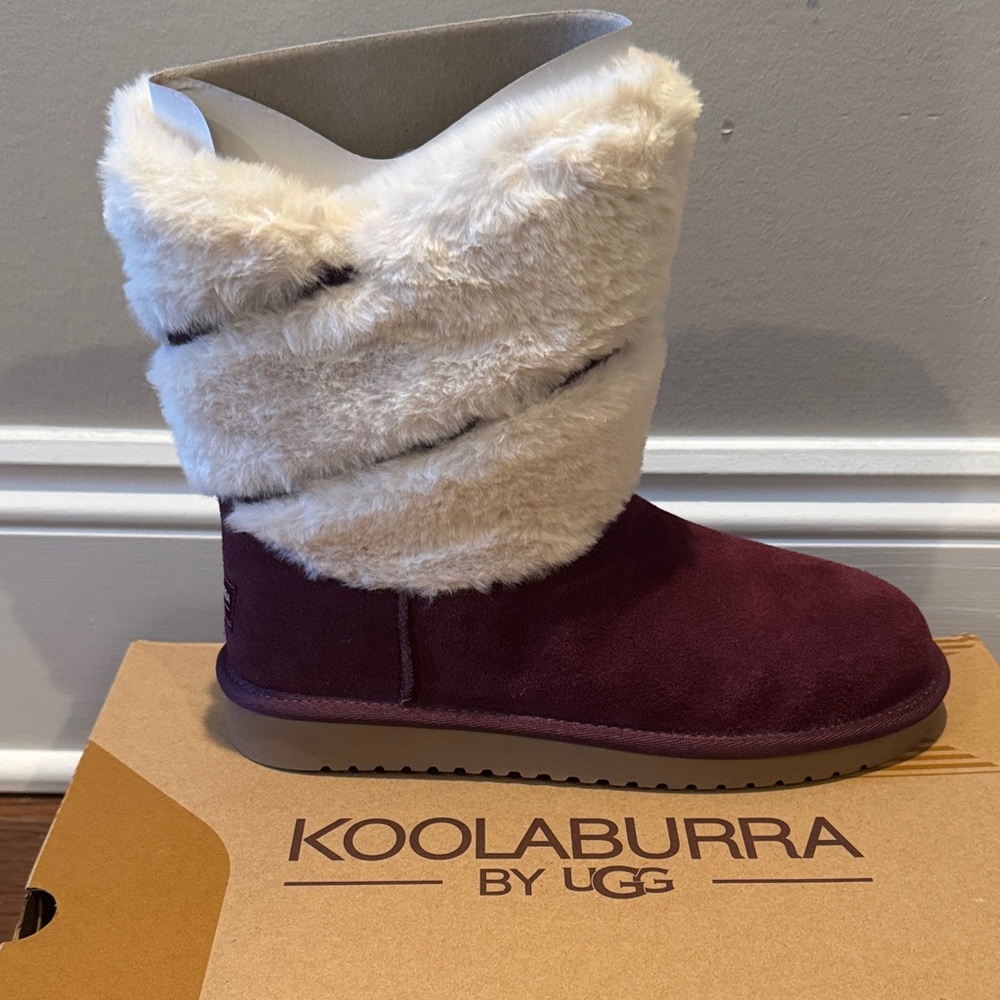 Koolaburra by UGG Women's Maroon and Cream Winter Boots